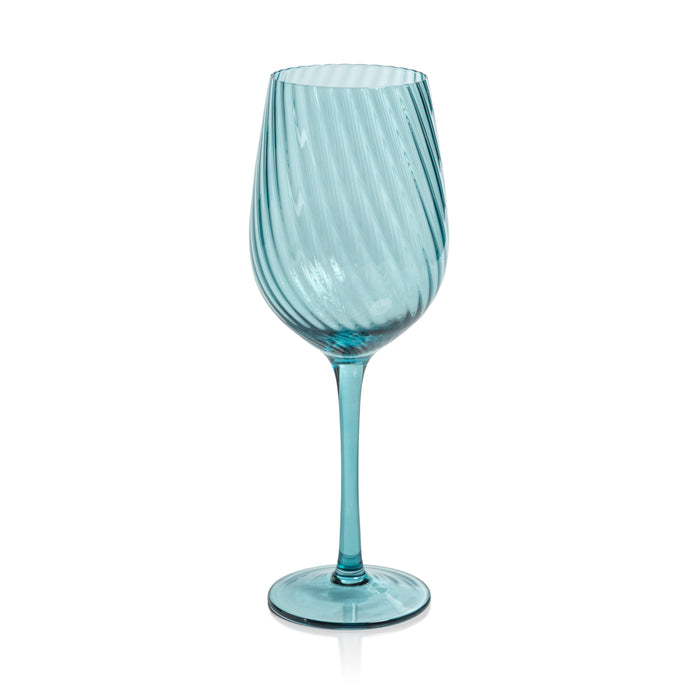 Sierra Optic Swirl White Wine Glasses, Set 4 | Bone & Brass