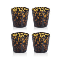 Sierra Tortoise Glass Tumbler, Set 4 - Tumbler Detail | Bone & Brass