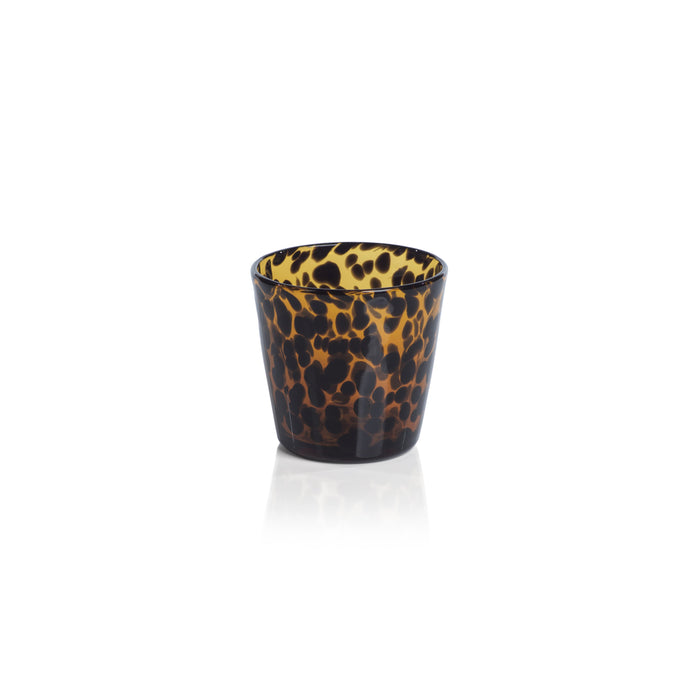 Sierra Tortoise Glass Tumbler, Set 4 | Bone & Brass
