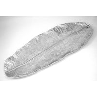 Silver Banana Leaf Extra Large Serving Platter - Platter Side View | Bone & Brass