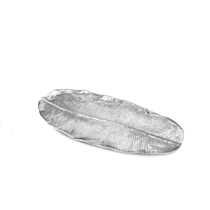 Silver Banana Leaf Extra Large Serving Platter | Bone & Brass
