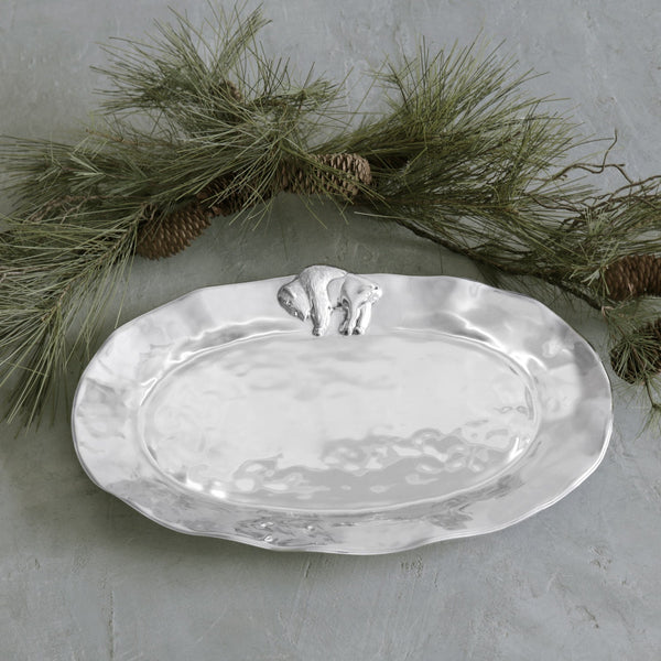 Silver Buffalo Large Oval Serving Platter - Platter Detail | Bone & Brass
