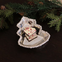 Silver Christmas Tree Mini Serving Platter - Platter Top View | Bone & Brass