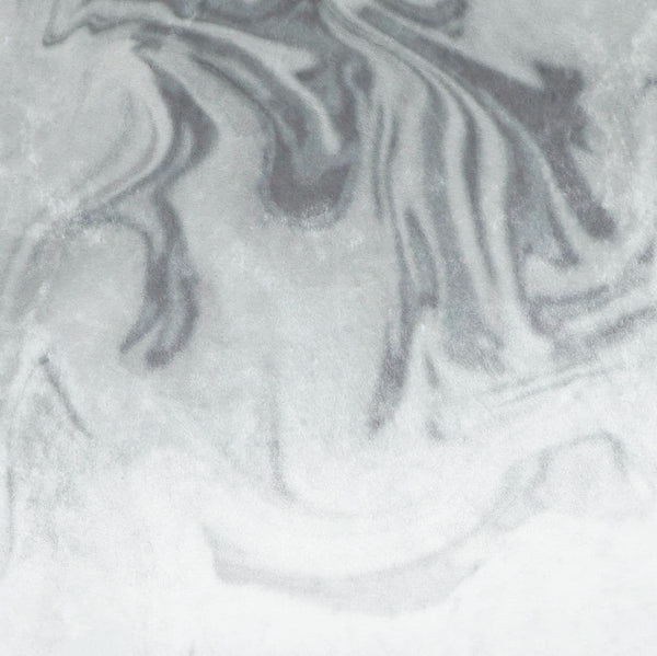 Silver Haze Swirl Throw Pillow with a luxurious gray and white marbled polyester fabric.
