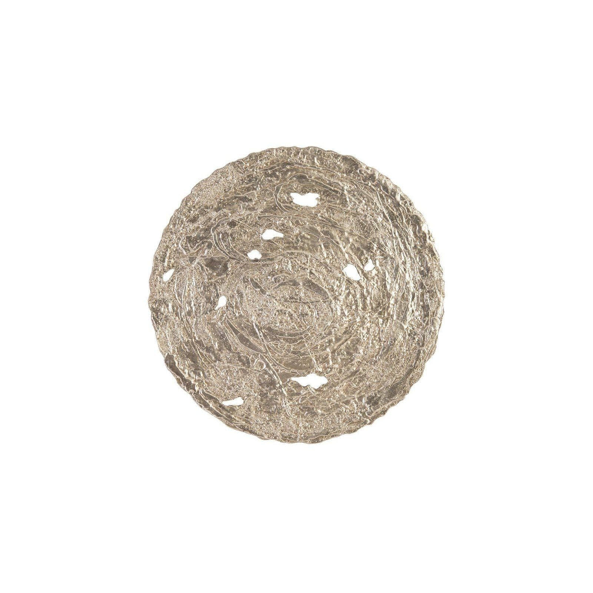 Silver Leaf Molten Wall Disc, Large | Bone & Brass