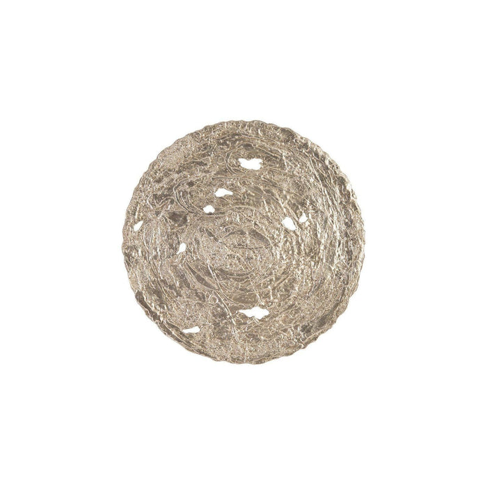 Silver Leaf Molten Wall Disc, Large | Bone & Brass
