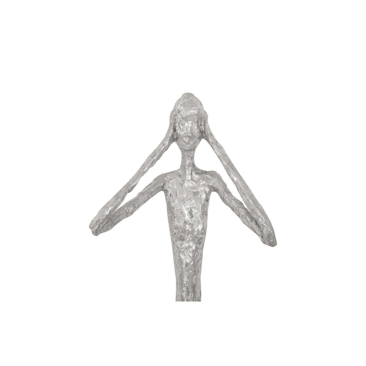 Silver Leaf See,Hear,Speak no Evil Wall Sculptures - Wall Decor Frame Detail | Bone & Brass