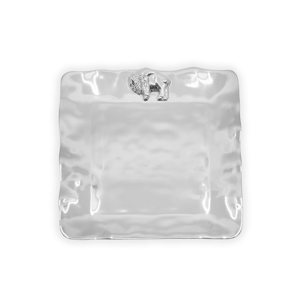 Silver Medium Square Serving Platter | Bone & Brass