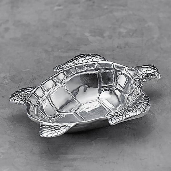 Silver Ocean Turtle Small Serving Bowl - Bowl Detail | Bone & Brass