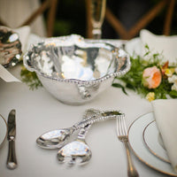 Silver Organic Pearl Medium Serving Bowl - Bowl Detail | Bone & Brass