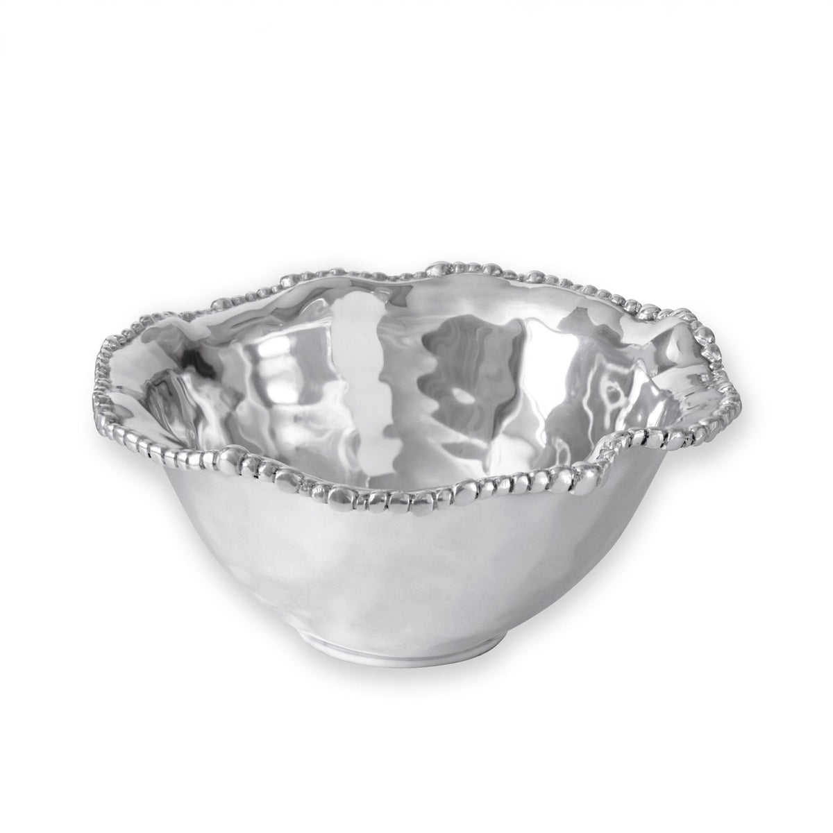 Silver Organic Pearl Medium Serving Bowl | Bone & Brass