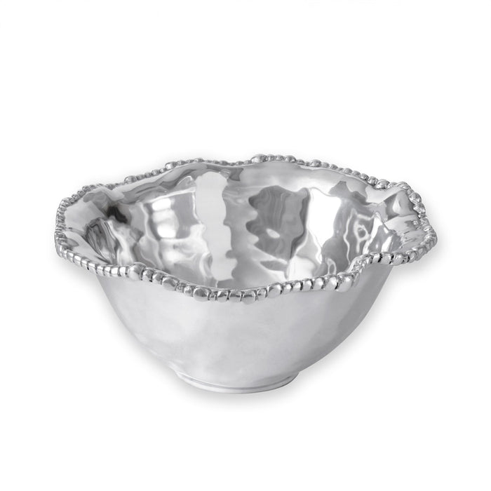 Silver Organic Pearl Medium Serving Bowl | Bone & Brass