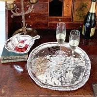 Silver Organic Pearl Nova Round Serving Platter - Platter Detail | Bone & Brass