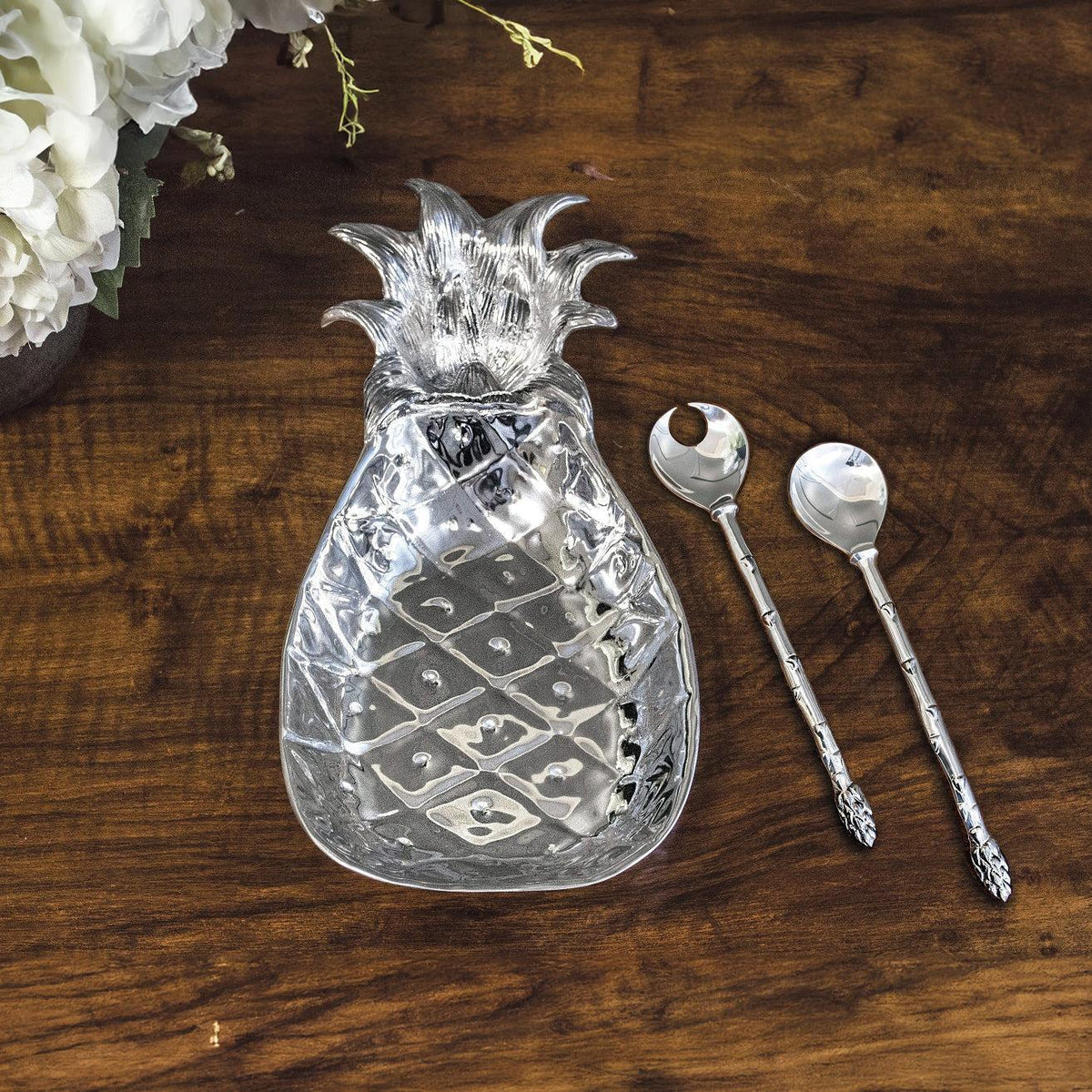 Silver Pineapple Serving Bowl - Bowl Detail | Bone & Brass