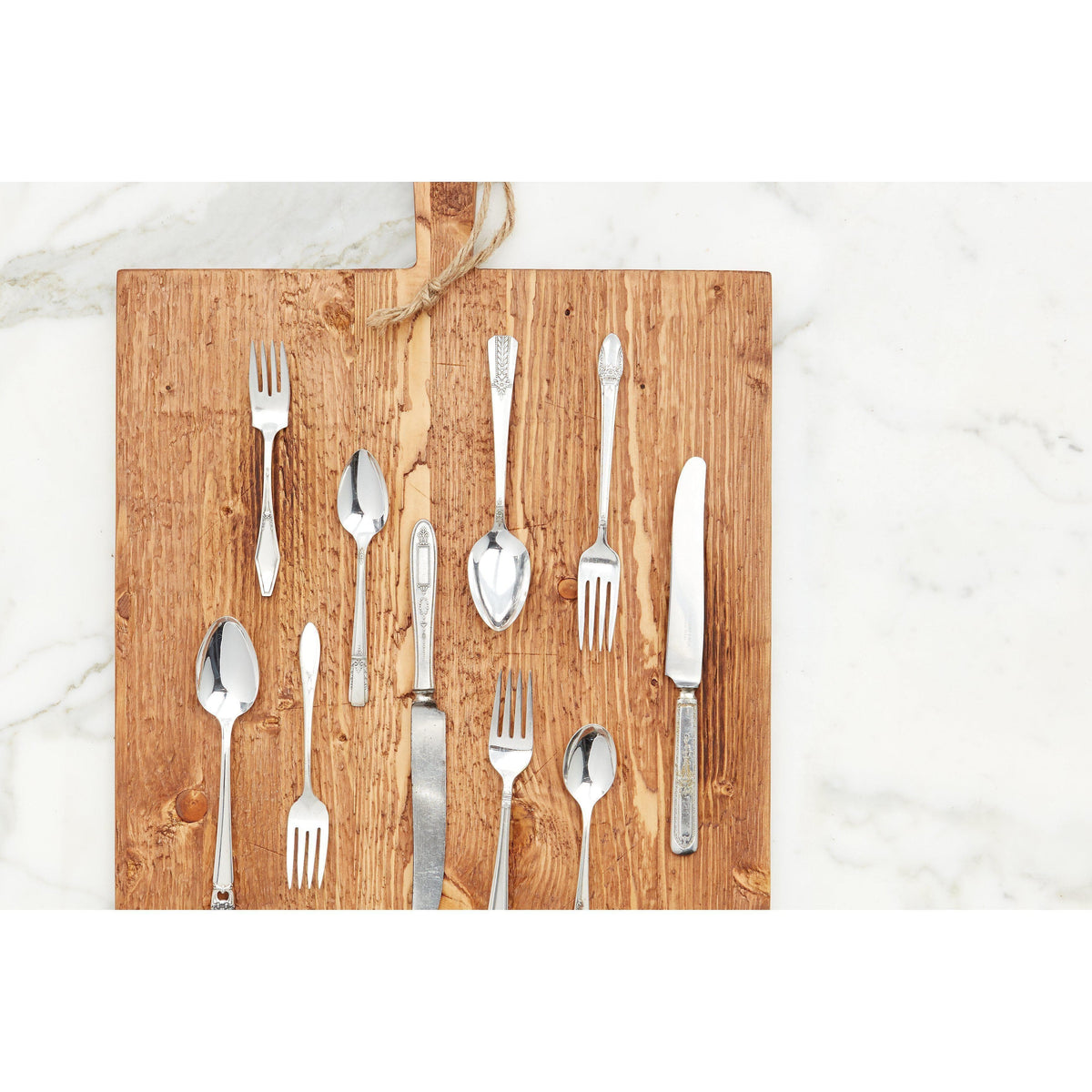 Silver Plate 5 Piece Place Setting - Flatware Detail | Bone & Brass