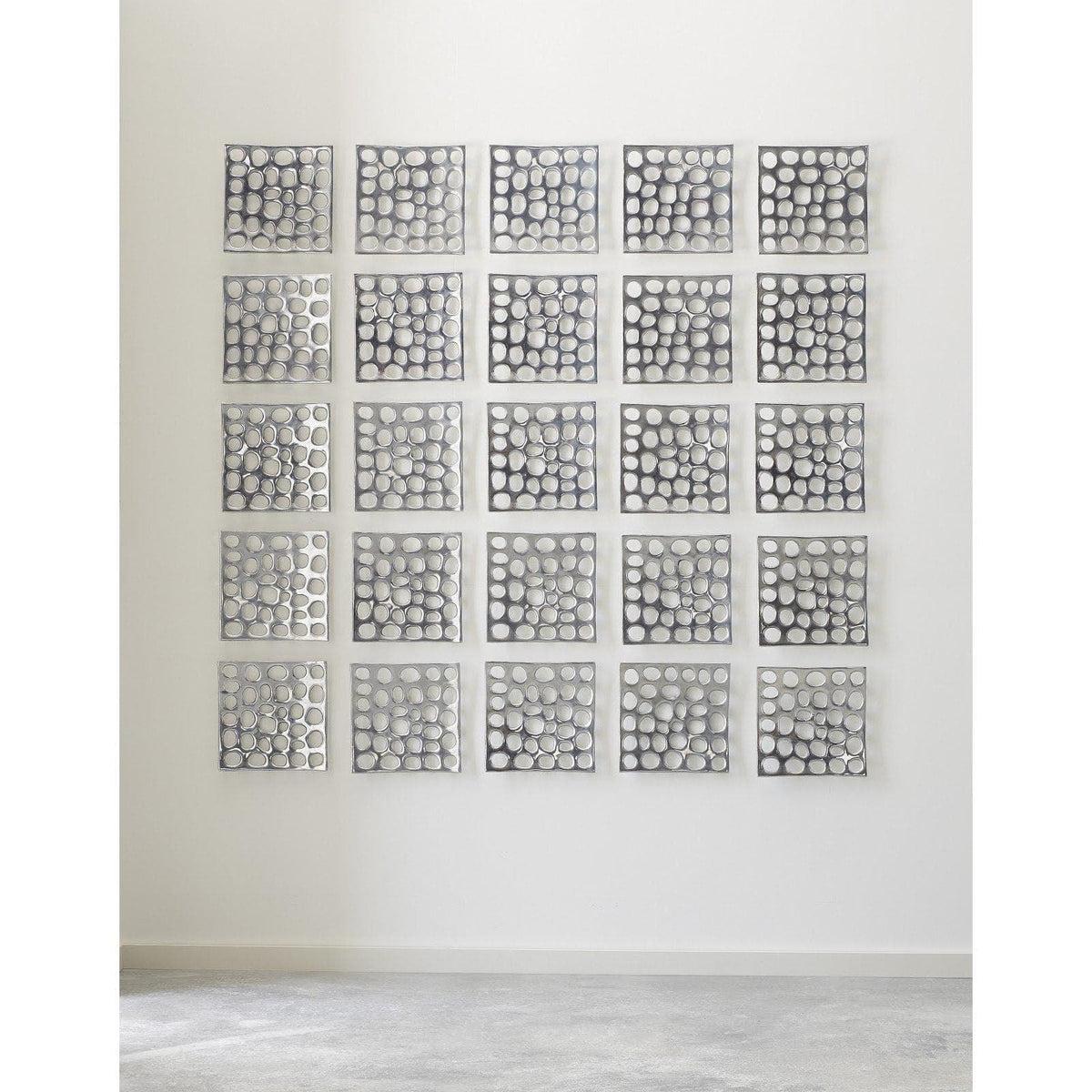 Silver Polka Dot Wall Tile - Wall Decor Detail | Bone & Brass