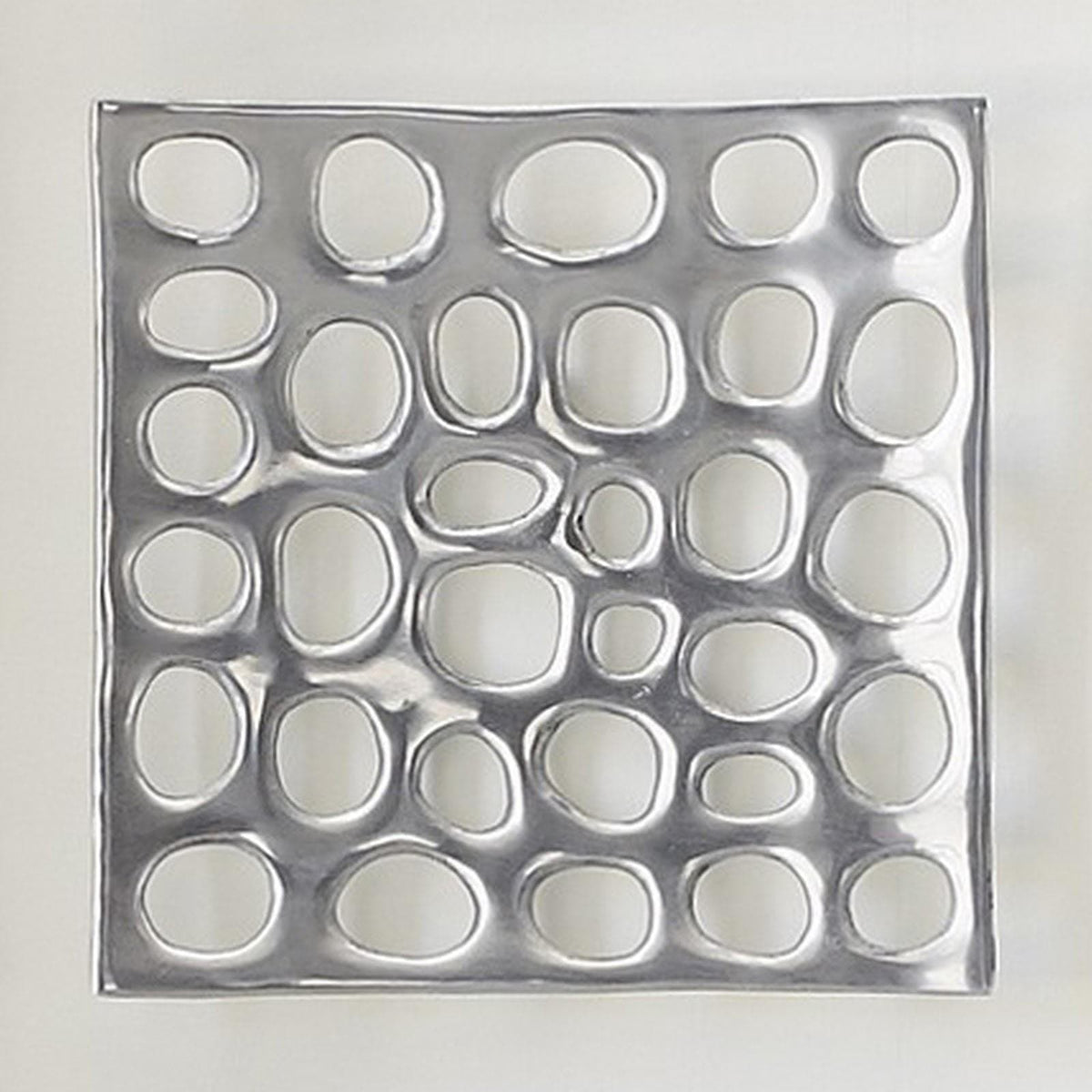Silver Polka Dot Wall Tile - Wall Decor Frame Detail | Bone & Brass