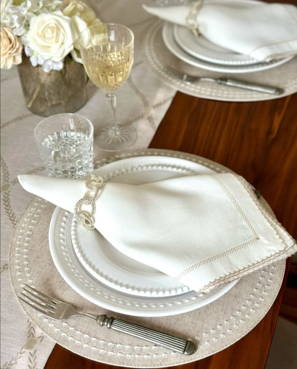 Silver Chains Napkin Ring, Set of 4