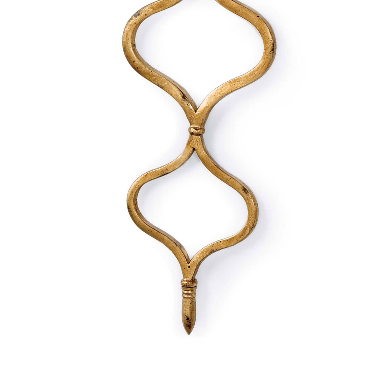 Elegant Sinuous Sconce in gold leaf metal with a twisting pattern and classic design.