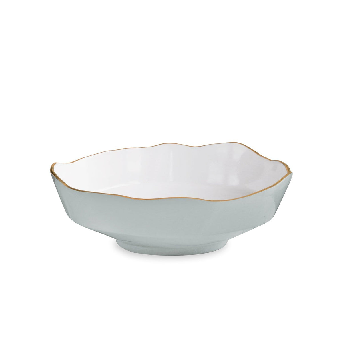 Slate Blue & White Dakota Medium Serving Bowl | Bone & Brass