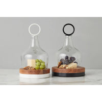 Small Black Mod Block Serving Board - Board Top View | Bone & Brass