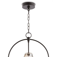 Small bronze Emerson Bell Jar Pendant with antique mercury glass and oil rubbed bronze hardware.