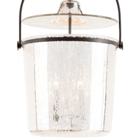 Small Emerson Bell Jar Pendant with antique mercury glass and oil rubbed bronze hardware.