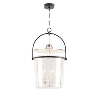 Small bronze Emerson bell jar pendant with antique mercury glass and oil rubbed bronze hardware.