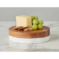 Small White Mod Block Serving Board - Board Side View | Bone & Brass