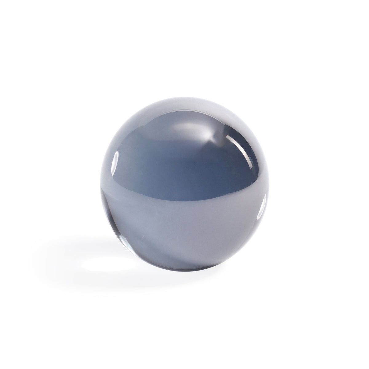 Smoke Grey Decorative Crystal Glass Ball - Close Up | Bone & Brass