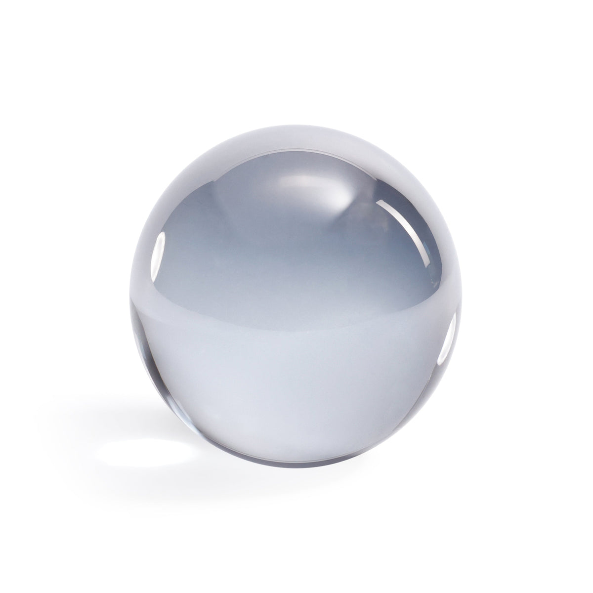 Smoke Grey Decorative Crystal Glass Ball | Bone & Brass