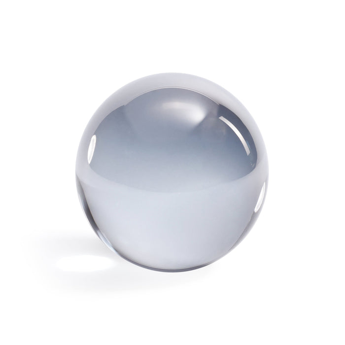 Smoke Grey Decorative Crystal Glass Ball | Bone & Brass
