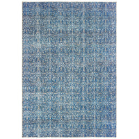 Sofia Blue & Brown Casual Rug with distressed traditional pattern, polyester chenille.