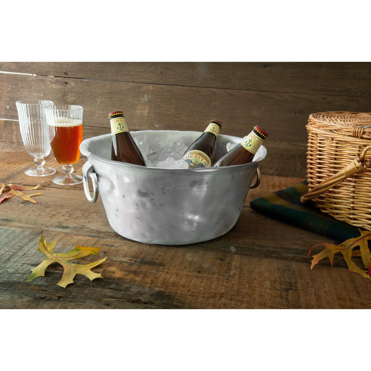 Soho Large Silver Ice Bucket with Handles - Ice Bucket Handle Detail | Bone & Brass