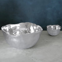 Soho Silver Organic Shaped Medium Deep Serving Bowl - Bowl Detail | Bone & Brass