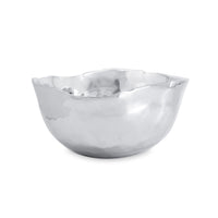 Soho Silver Organic Shaped Medium Deep Serving Bowl | Bone & Brass