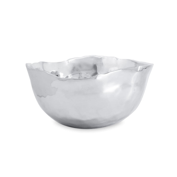 Soho Silver Organic Shaped Medium Deep Serving Bowl | Bone & Brass