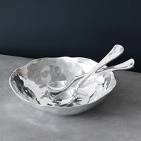 Soho Silver Organic Shaped Serving Bowl - Bowl Top View | Bone & Brass