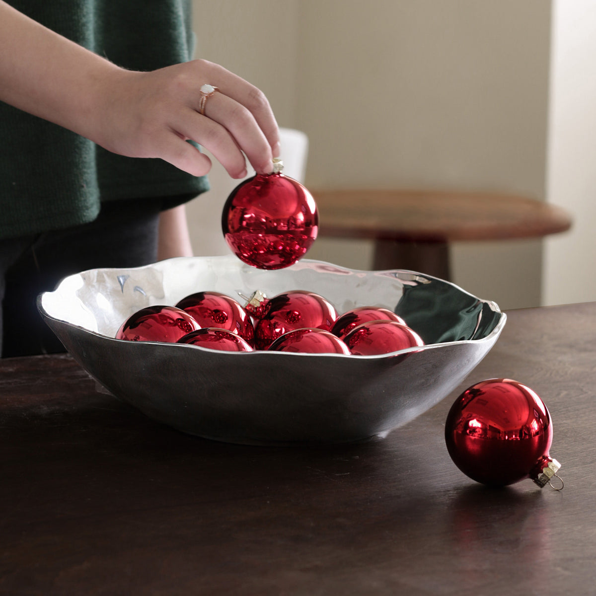 Soho Silver Organic Shaped Serving Bowl - Bowl Side View | Bone & Brass