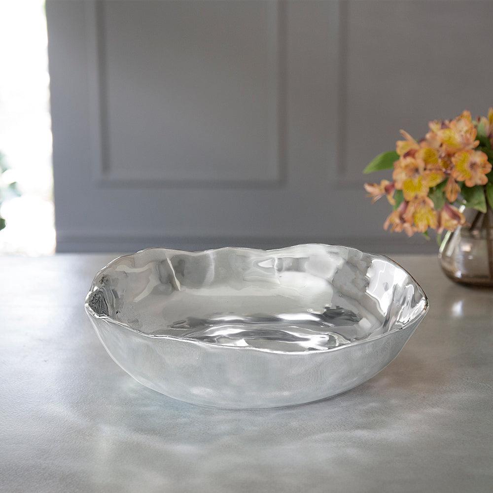 Soho Silver Osaka Large Serving Bowl - Bowl Detail | Bone & Brass