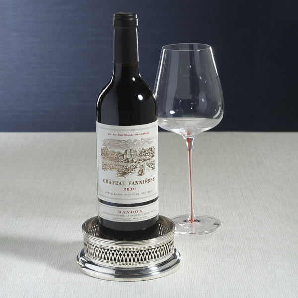 Sommelier's Edge Silver Wine Bottle Coaster - Coaster Detail | Bone & Brass