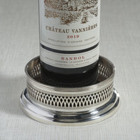 Sommelier's Edge Silver Wine Bottle Coaster - Coaster Top View | Bone & Brass