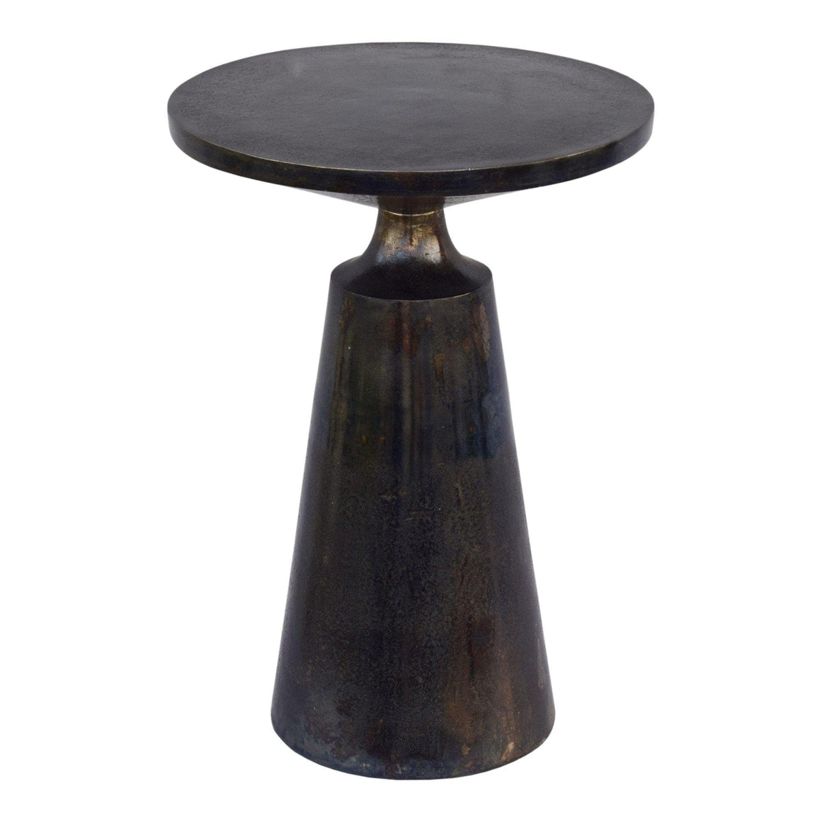 Sonja Charcoal Grey Metal Accent Table - Table Top View | Bone & Brass