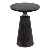 Sonja Charcoal Grey Metal Accent Table - Table Top View | Bone & Brass