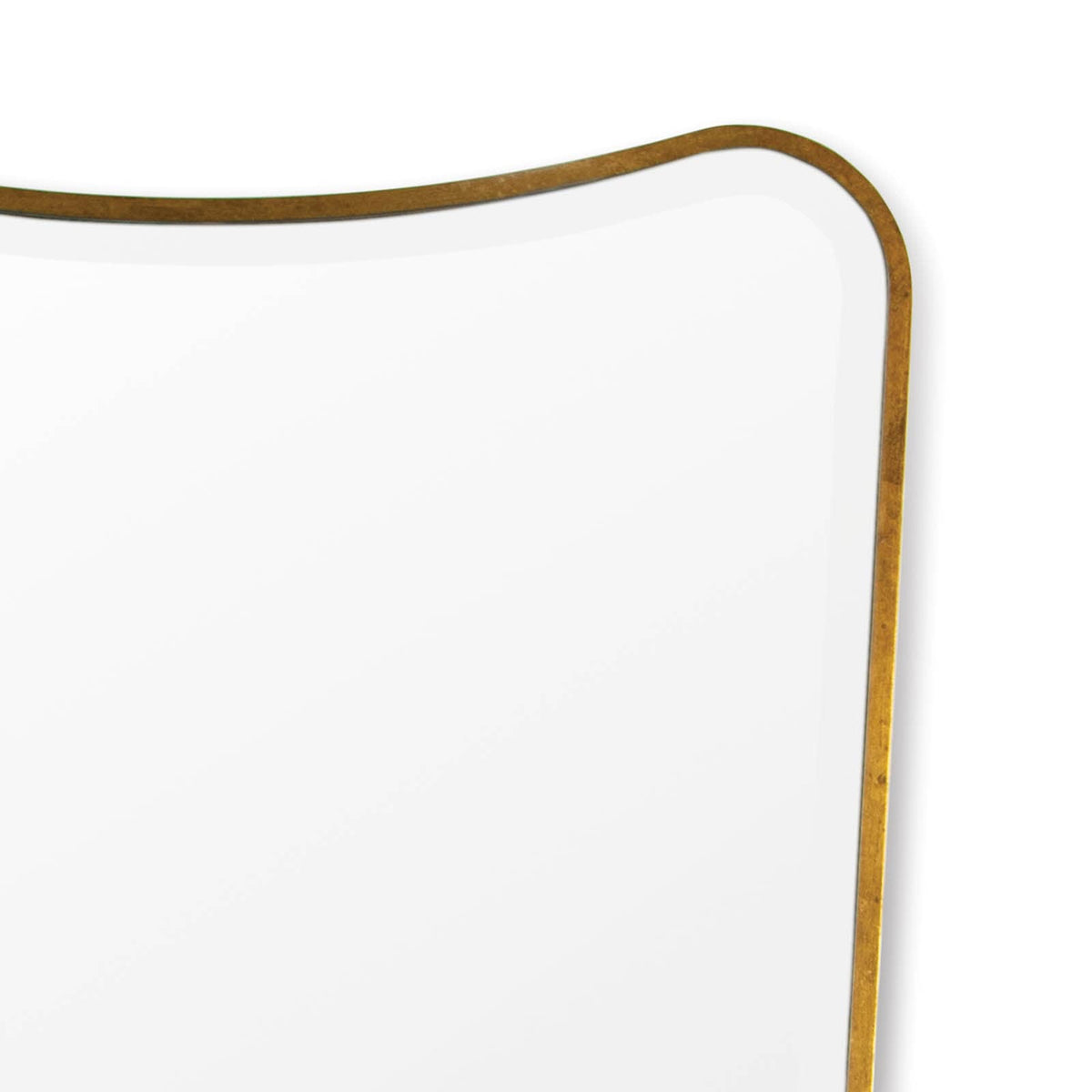 Sonnet dressing mirror with a gold-leafed, antique-style frame and beveled glass.