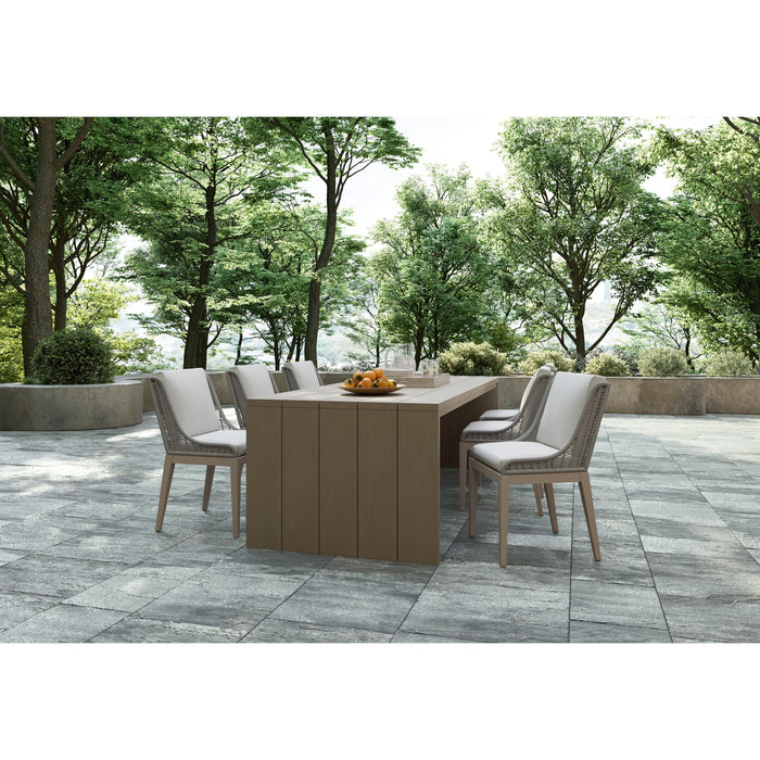 Sorrento Grey Woven Dining Chair - Outdoor Dining Chair Side View | Bone & Brass