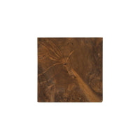 Square Brown Teak Slice Stool - Side View | Bone & Brass