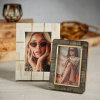 St Ives Ivory Bone Inlay Photo Frame- 5x7 - Frame Detail | Bone & Brass