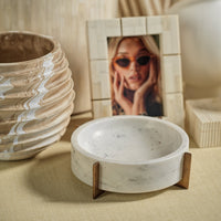 St Ives Ivory Bone Inlay Photo Frame- 5x7 - Frame Side View | Bone & Brass