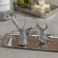 St. Anton Pewter Antler Salt & Pepper Shaker Set - Shaker Detail | Bone & Brass